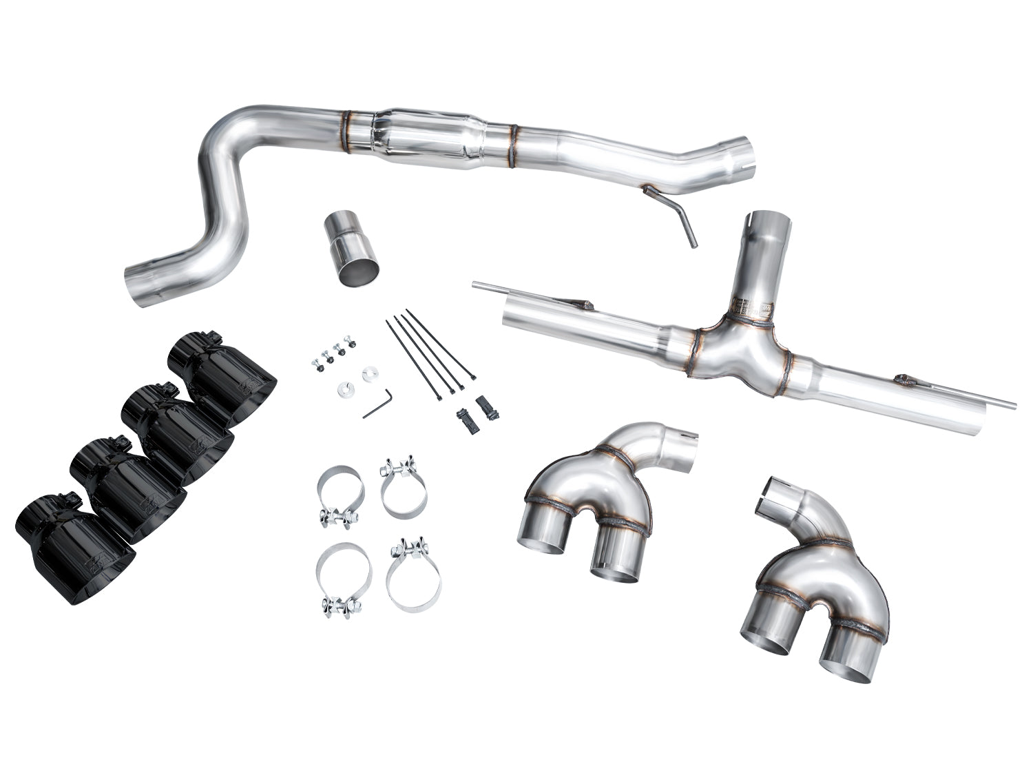 AWE Tuning Track Edition Quad Exhaust with Diamond Black Tips - 2022-2024 Volkswagen MK8 Golf R - STREETUNED