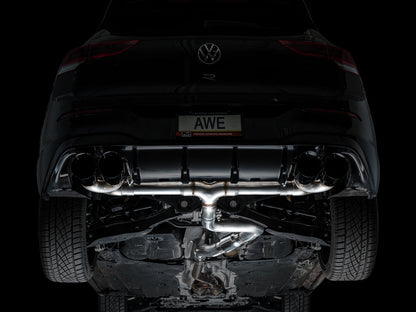 AWE Tuning Track Edition Quad Exhaust with Diamond Black Tips - 2022-2024 Volkswagen MK8 Golf R - STREETUNED