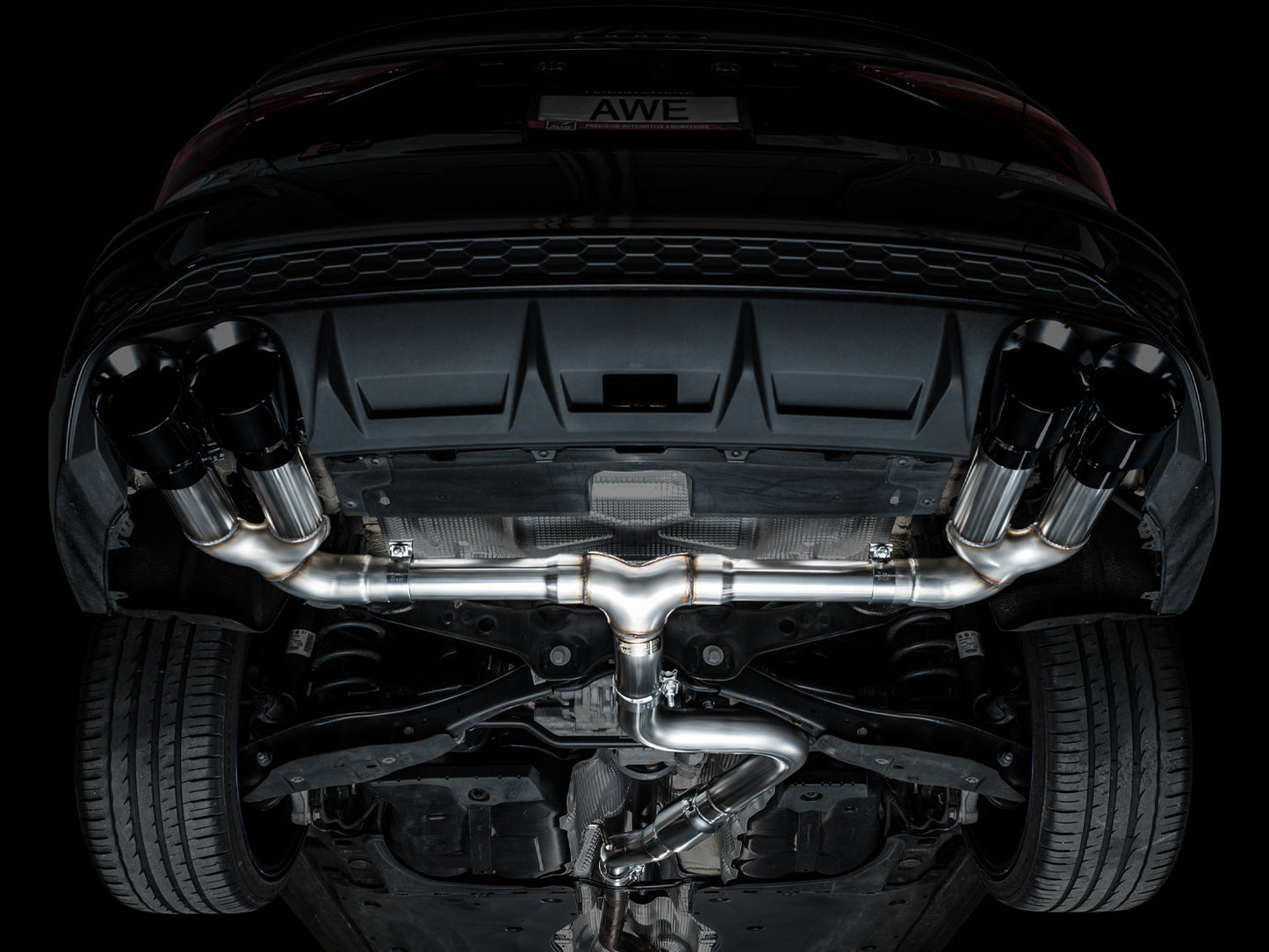 AWE Tuning Track Edition Exhaust With Black Diamond Tips - 2022-2024 Audi 8Y S3 - STREETUNED