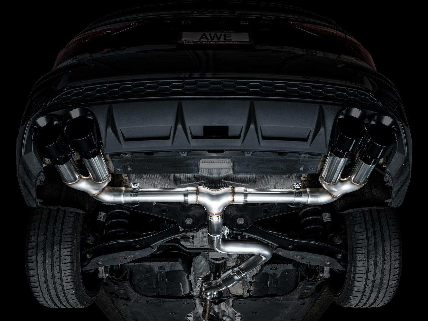 AWE Tuning Track Edition Exhaust With Black Diamond Tips - 2022-2024 Audi 8Y S3 - STREETUNED