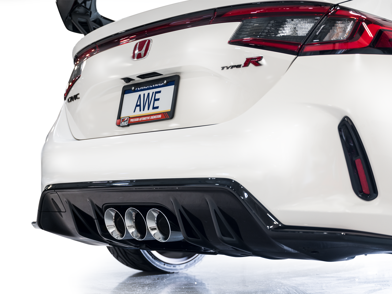 AWE Tuning Track Edition Exhaust w/ Triple Chrome Silver Tips - 2023-2024 Honda Civic Type R FL5 - STREETUNED