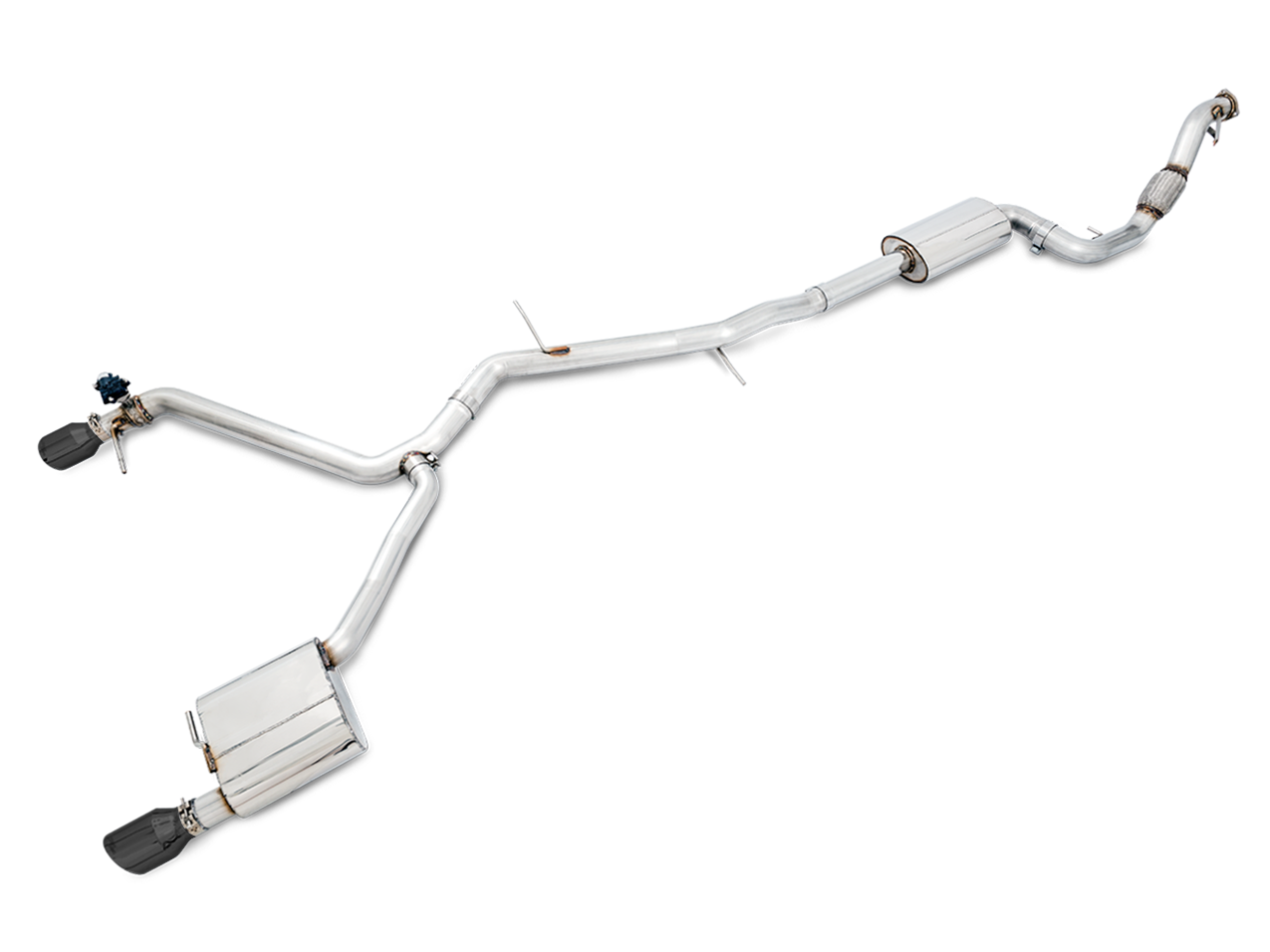 AWE Tuning SwitchPath Exhaust Dual Outlet With Diamond Black Tips (Includes DP and Remote) - 2018-2019 Audi B9 A5 - STREETUNED