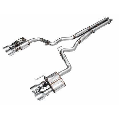 AWE Tuning SwitchPath Catback Exhaust w/ Quad Chrome Silver Tips - 2024 Ford Mustang GT Fastback S650 RWD - STREETUNED
