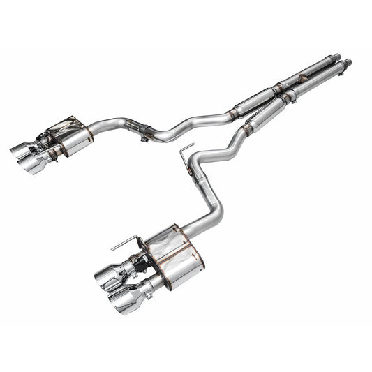 AWE Tuning SwitchPath Catback Exhaust w/ Quad Chrome Silver Tips - 2024 Ford Mustang GT Fastback S650 RWD - STREETUNED