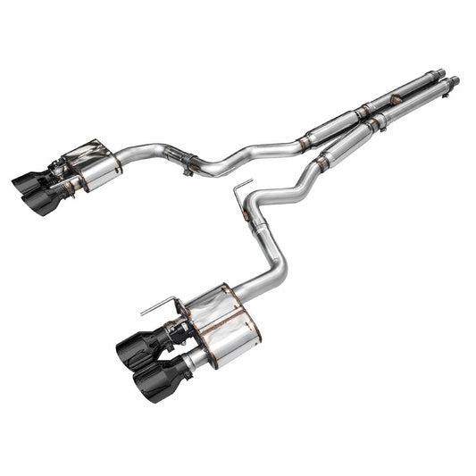 AWE Tuning SwitchPath Catback Exhaust w/ Quad Diamond Black Tips - 2024 Ford Mustang Dark Horse S650 RWD - STREETUNED