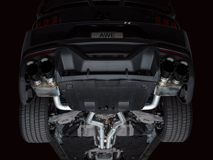 AWE Tuning SwitchPath Catback Exhaust w/ Quad Diamond Black Tips - 2024 Ford Mustang Dark Horse S650 RWD - STREETUNED