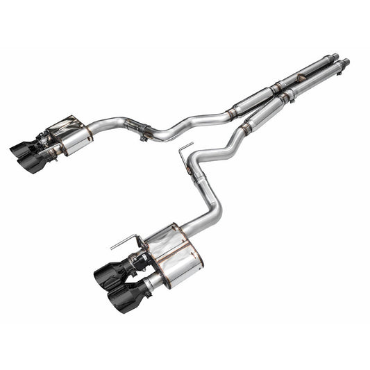 AWE Tuning SwitchPath Catback Exhaust w/ Quad Diamond Black Tips - 2024 Ford Mustang GT Fastback S650 RWD - STREETUNED
