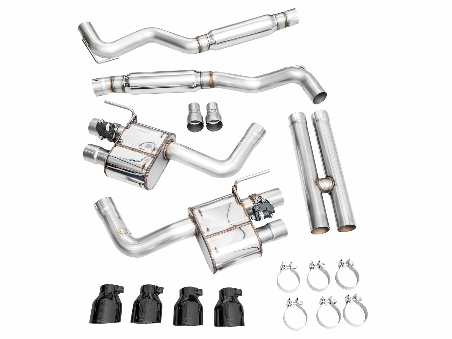 AWE Tuning SwitchPath Catback Exhaust w/ Quad Diamond Black Tips - 2024 Ford Mustang GT Fastback S650 RWD - STREETUNED