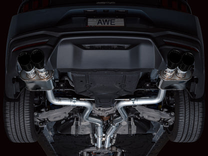 AWE Tuning SwitchPath Catback Exhaust w/ Quad Diamond Black Tips - 2024 Ford Mustang GT Fastback S650 RWD - STREETUNED
