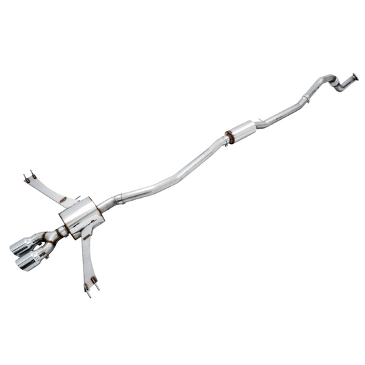 AWE Tuning Touring Edition Exhaust w/Front Pipe & Dual Chrome Silver Tips - 2016+ Honda Civic Si - STREETUNED