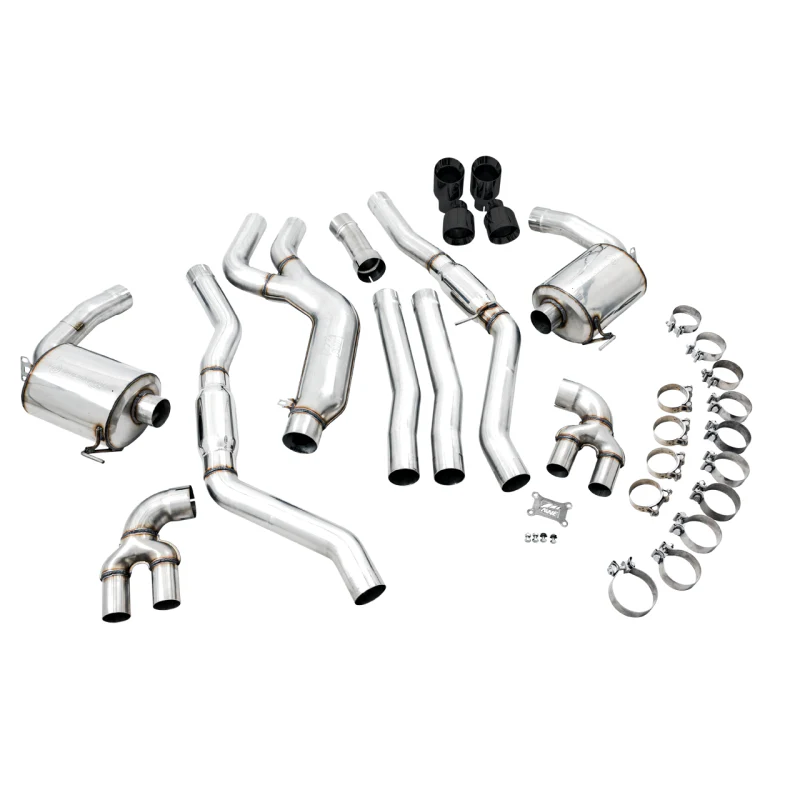 AWE Tuning Resonated Touring Edition Exhaust With Quad Diamond Black Tips - 2019-2024 BMW M340i/M440i (G20) - STREETUNED