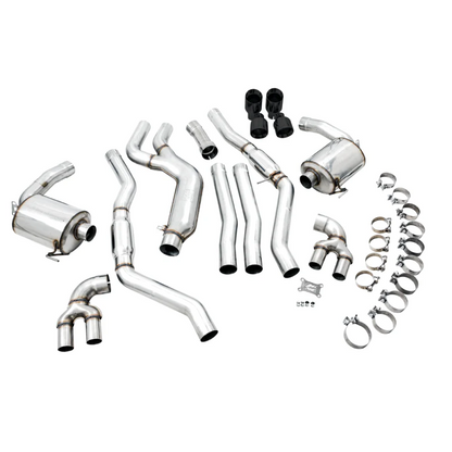 AWE Tuning Resonated Touring Edition Exhaust With Quad Diamond Black Tips - 2019-2024 BMW M340i/M440i (G20) - STREETUNED