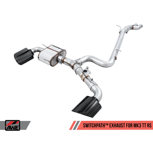 AWE Tuning 18-19 Audi TT RS 2.5L Turbo Coupe 8S/MK3 SwitchPath Exhaust w/Diamond Black RS-Style Tips - T1 Motorsports