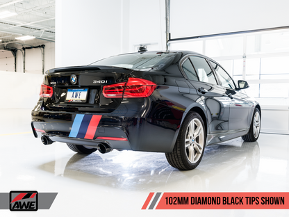 AWE Tuning Touring Edition Axle-Back Exhaust With Diamond Black Tips (102mm) For BMW 2016-2020 F30 340i/440i - STREETUNED