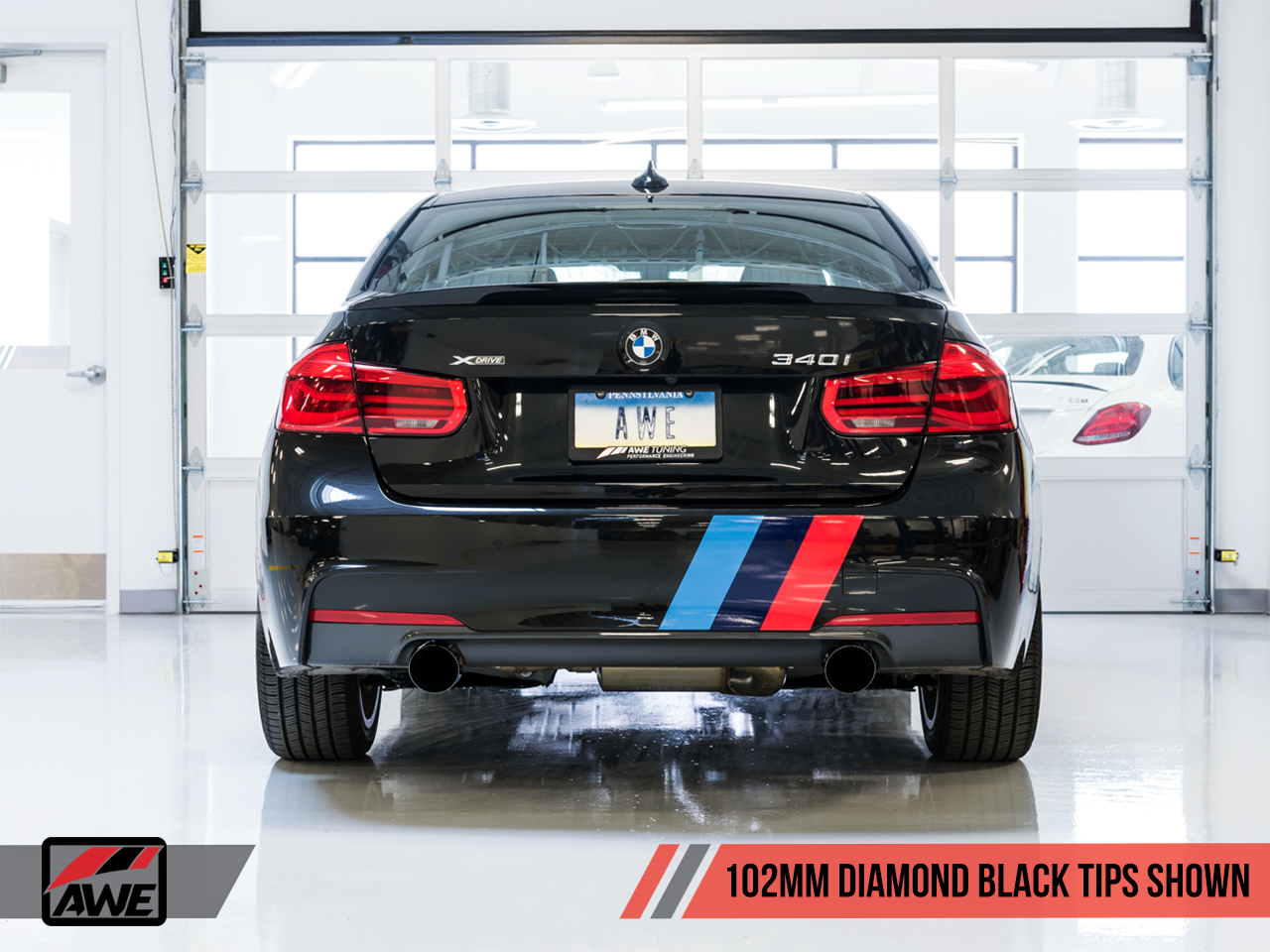 AWE Tuning Touring Edition Axle-Back Exhaust With Diamond Black Tips (102mm) For BMW 2016-2020 F30 340i/440i - STREETUNED