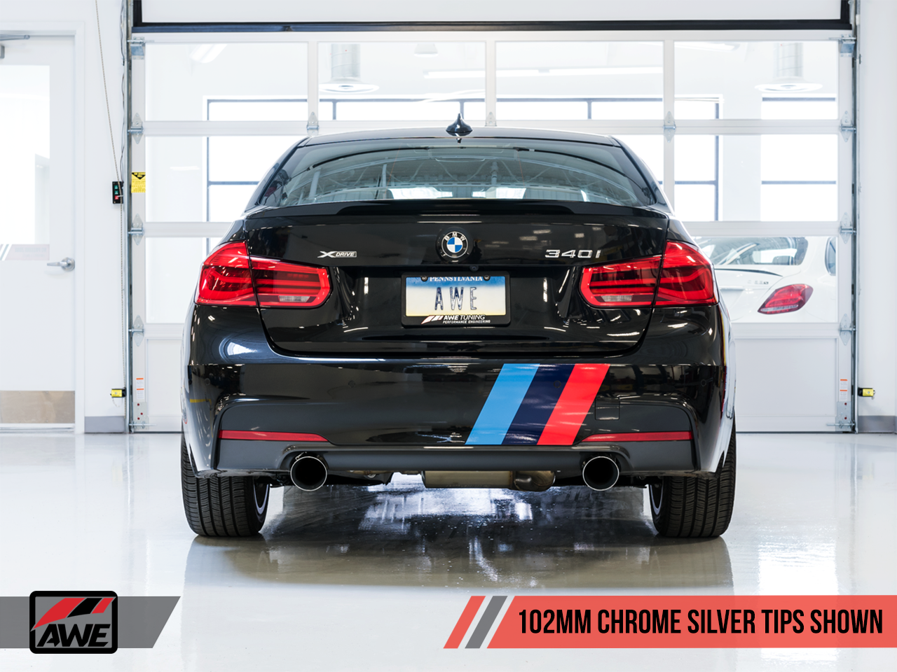 AWE Tuning Touring Edition Axle-Back Exhaust With Chrome Silver Tips (102mm) - 2016-2020 BMW F30 340i/440i - STREETUNED