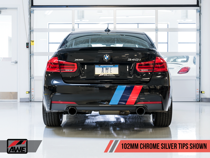 AWE Tuning Touring Edition Axle-Back Exhaust With Chrome Silver Tips (102mm) - 2016-2020 BMW F30 340i/440i - STREETUNED