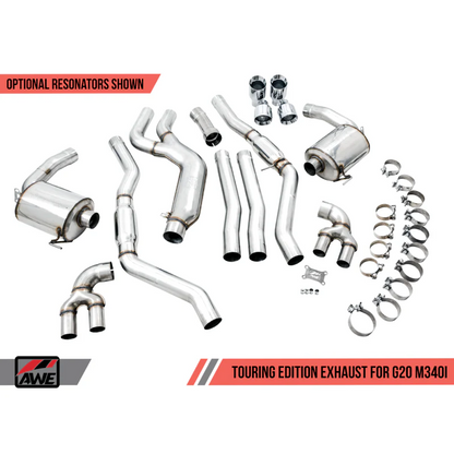 AWE Tuning Resonated Touring Edition Exhaust - 2019-2024 BMW M340iM440i (G20) (Use OE Tips) - STREETUNED