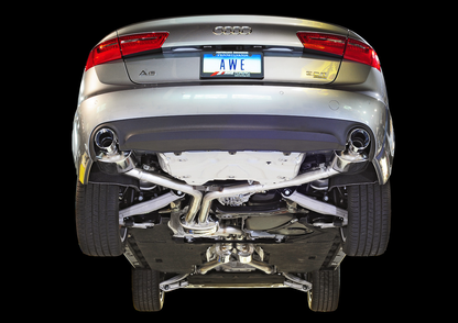 AWE Tuning Touring Edition Exhaust With Dual Outlet Chrome Silver Tips - 2012-2015 Audi C7 A6 3.0T - STREETUNED