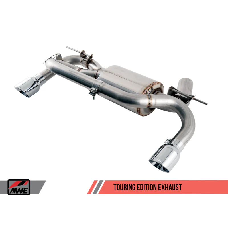 AWE Tuning BMW F22 M235i / M240i Touring Edition Axle-Back Exhaust - Chrome Silver Tips (102mm) - STREETUNED