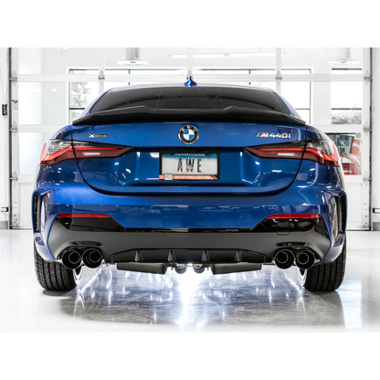 AWE Tuning Resonated Touring Edition Exhaust With Quad Diamond Black Tips - 2019-2024 BMW M340i/M440i (G20) - STREETUNED
