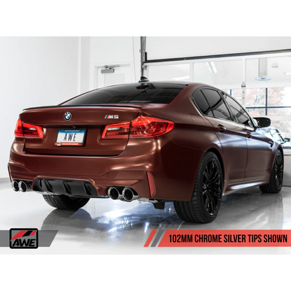 AWE Tuning SwitchPath Axle-back Exhaust with Chrome Silver Tips - 18-19 BMW M5 - STREETUNED