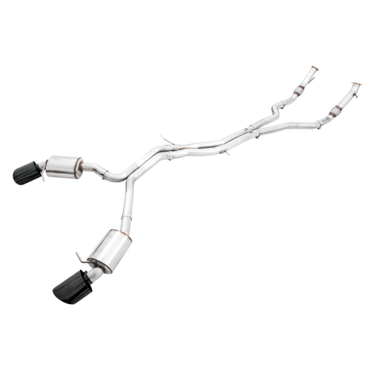 AWE Tuning Audi B9.5 RS 5 Coupe Non-Resonated Touring Edition Exhaust - RS-Style Diamond Black Tips - STREETUNED