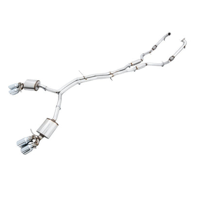 AWE Tuning Audi B9 S5 Sportback Touring Edition Exhaust - Non-Resonated (Silver 102mm Tips) - STREETUNED