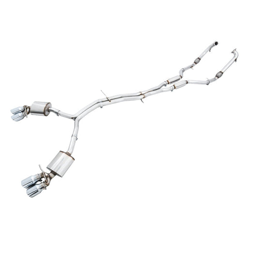 AWE Tuning Audi B9 S5 Sportback Touring Edition Exhaust - Non-Resonated (Silver 102mm Tips) - STREETUNED