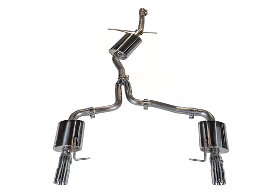 AWE Tuning Touring Edition Exhaust With Dual Outlet Polished Silver Tips - 2009-2016 Audi B8 A4 - STREETUNED