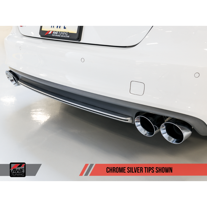 AWE Tuning Audi C7 / C7.5 S6 4.0T Touring Edition Exhaust - Polished Silver Tips - STREETUNED