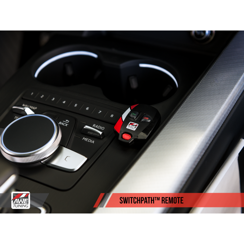 AWE Tuning Audi B9 A4 SwitchPath Exhaust Dual Outlet - Diamond Black Tips (Includes DP and Remote) - STREETUNED