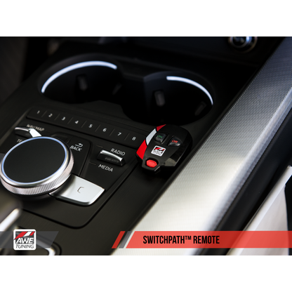 AWE Tuning Audi B9 A4 SwitchPath Exhaust Dual Outlet - Diamond Black Tips (Includes DP and Remote) - STREETUNED