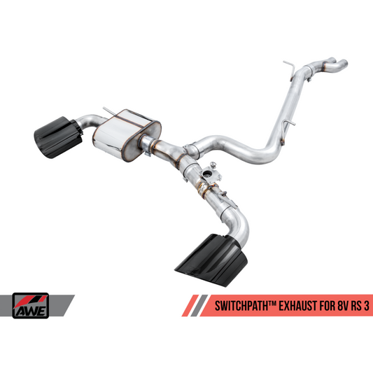 AWE Tuning 17-19 Audi RS3 8V SwitchPath Exhaust w/Diamond Black RS-Style Tips - T1 Motorsports