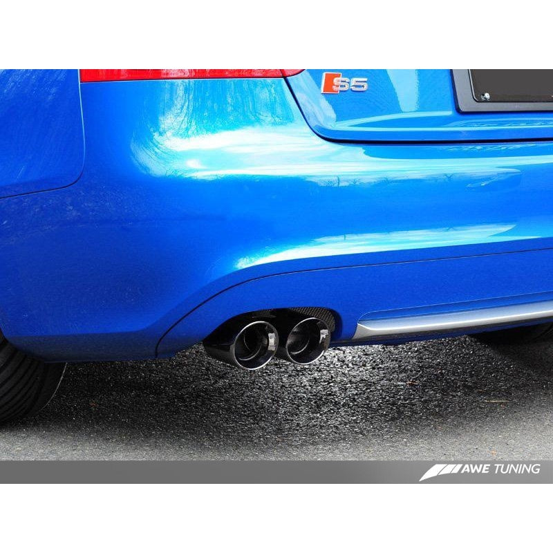 AWE Tuning Audi B8 S5 4.2L Track Edition Exhaust System - Diamond Black Tips - STREETUNED