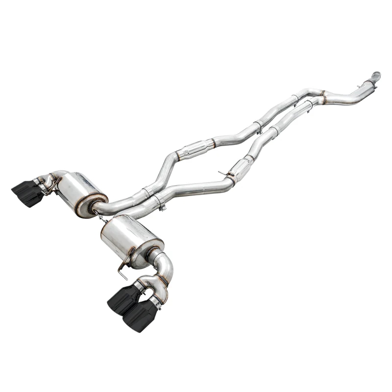 AWE Tuning Resonated Touring Edition Exhaust With Quad Diamond Black Tips - 2019-2024 BMW M340i/M440i (G20) - STREETUNED