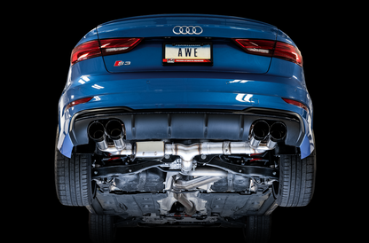 AWE Tuning SwitchPath Exhaust w/Diamond Black Tips (102mm) - 2017-2020 Audi 8V S3 - STREETUNED