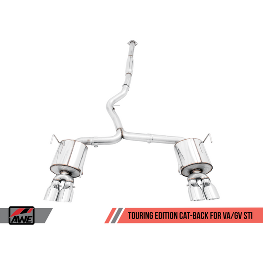 AWE Tuning Touring Edition Exhaust with Chrome Silver Tip (102mm) - 2015-2021 Subaru WRX VA Sedan - STREETUNED
