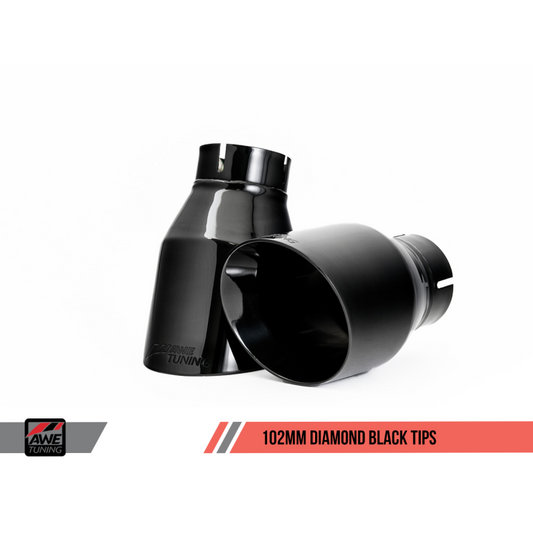 AWE Tuning Center Muffler Delete with Diamond Black Tips - 2010-2019 Porsche 991 GT3/GT3RS - STREETUNED