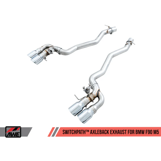 AWE Tuning SwitchPath Axle-back Exhaust with Chrome Silver Tips - 18-19 BMW M5 - STREETUNED