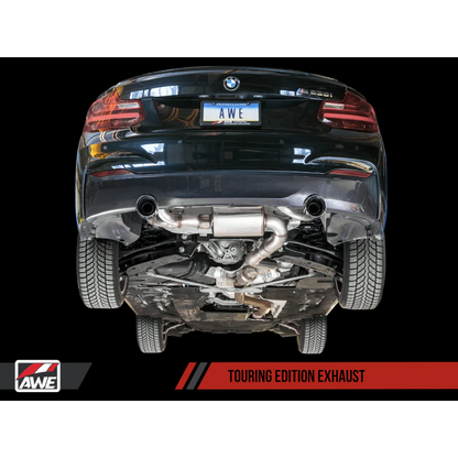AWE Tuning BMW F22 M235i / M240i Touring Edition Axle-Back Exhaust - Chrome Silver Tips (90mm) - STREETUNED