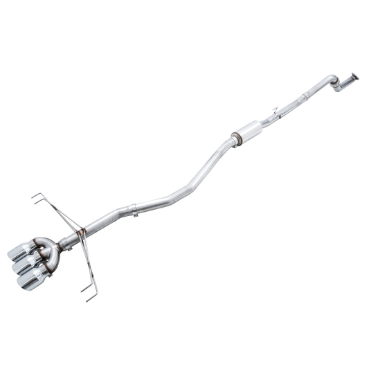 AWE Tuning Touring Edition Exhaust w/Front Pipe & Triple Chrome Silver Tips - 2017-2021 Honda Civic Type R - STREETUNED