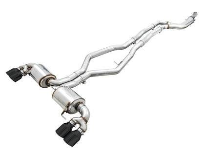 AWE Tuning Non-Resonated Touring Edition Exhaust With Quad Diamond Black Tips - 2019-2024 BMW M340i/M440i (G20) - STREETUNED