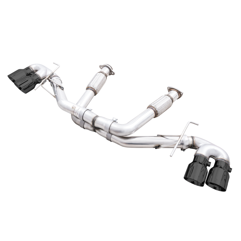 AWE Tuning Track Edition Exhaust with Quad Diamond Black Tips - 2020-2024 Chevrolet Corvette (C8) - STREETUNED