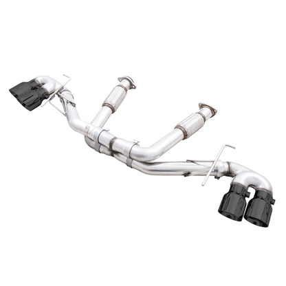 AWE Tuning Track Edition Exhaust with Quad Diamond Black Tips - 2020-2024 Chevrolet Corvette (C8) - STREETUNED