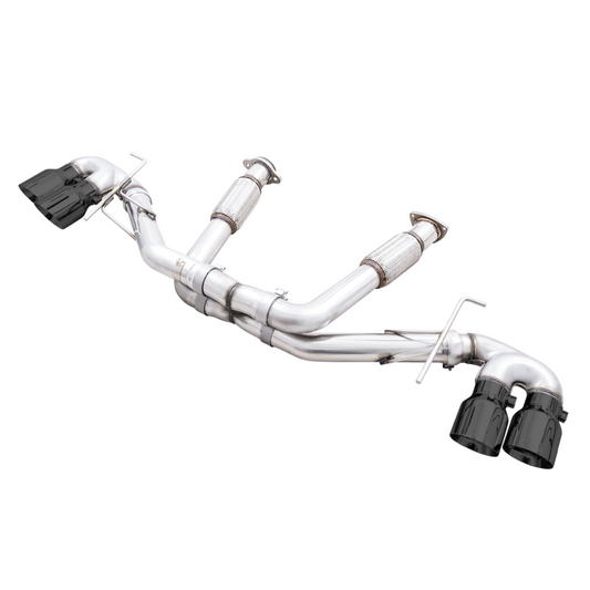 AWE Tuning Track Edition Exhaust with Quad Diamond Black Tips - 2020-2024 Chevrolet Corvette (C8) - STREETUNED