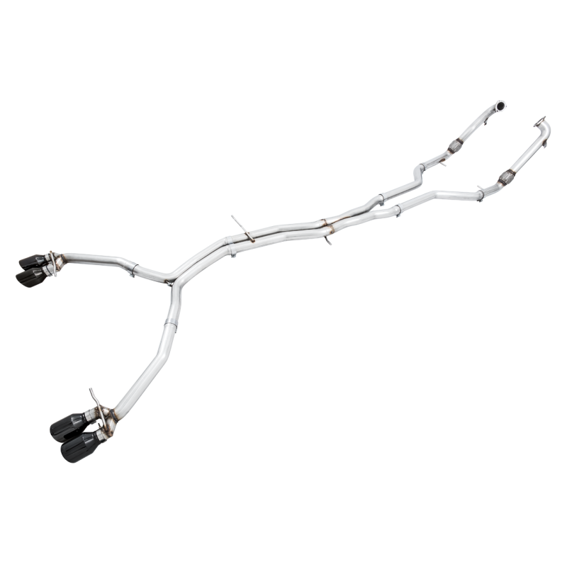 AWE Tuning Audi B9 S4 Track Edition Exhaust - Non-Resonated (Black 102mm Tips) - STREETUNED
