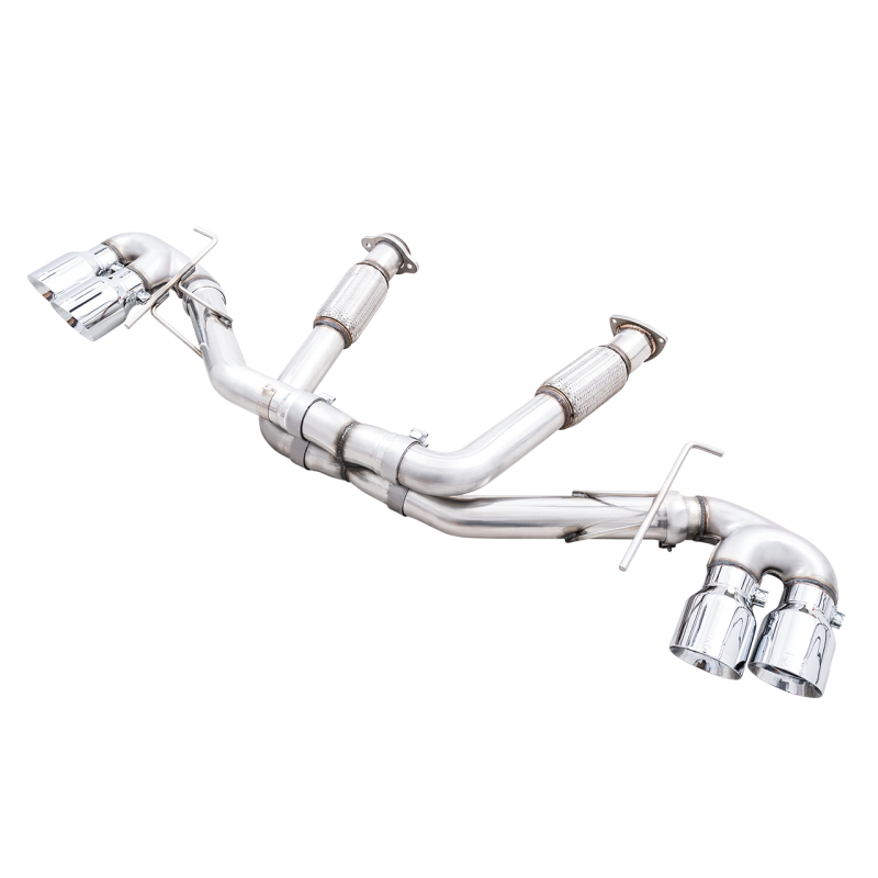 AWE Tuning Track Edition Exhaust with Quad Chrome Silver Tips - 2020-2024 Chevrolet Corvette (C8) - STREETUNED