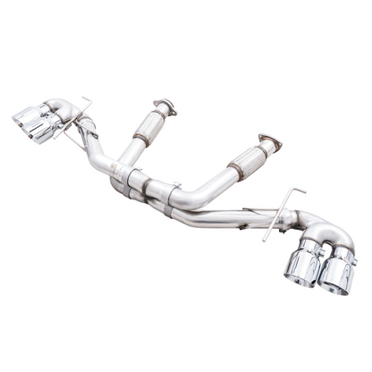 AWE Tuning Track Edition Exhaust with Quad Chrome Silver Tips - 2020-2024 Chevrolet Corvette (C8) - STREETUNED