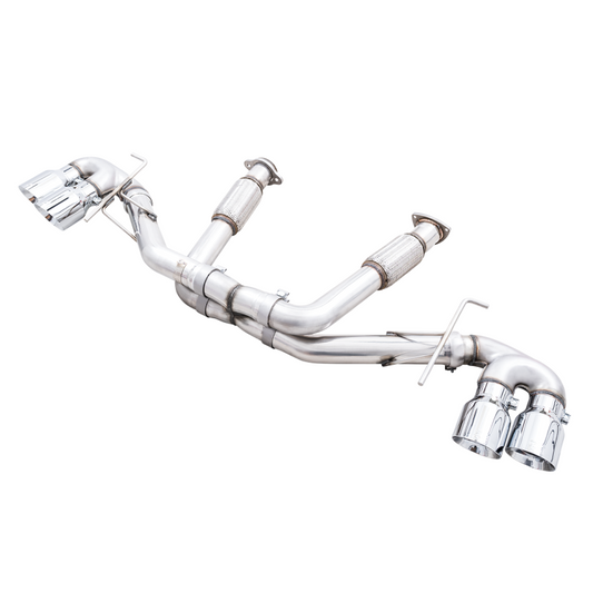 AWE Tuning Track Edition Exhaust with Quad Chrome Silver Tips - 2020-2024 Chevrolet Corvette (C8) - STREETUNED
